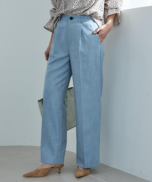 UNTITLED(アンタイトル)の「シャンブレーワイドパンツ(その他パンツ・レディース・ライトブルー/ライトベージュ・50/48/46/44/42/04/03/02/01/00)」の9枚目の写真