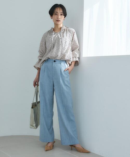 UNTITLED(アンタイトル)の「シャンブレーワイドパンツ(その他パンツ・レディース・ライトブルー/ライトベージュ・50/48/46/44/42/04/03/02/01/00)」の10枚目の写真