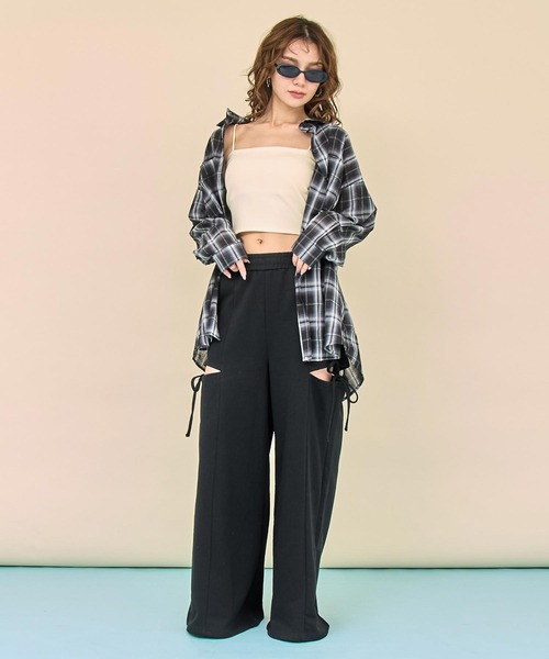 ANAP(アナップ)の「Wポケットオンブレチェックオーバーサイズシャツ(シャツ/ブラウス・レディース・ホワイト/ブラック・F)」の12枚目の写真