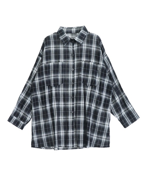 ANAP(アナップ)の「Wポケットオンブレチェックオーバーサイズシャツ(シャツ/ブラウス・レディース・ホワイト/ブラック・F)」の14枚目の写真