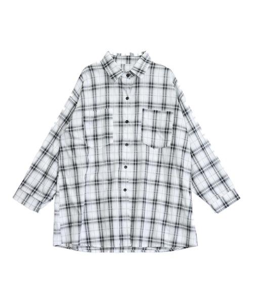ANAP(アナップ)の「Wポケットオンブレチェックオーバーサイズシャツ(シャツ/ブラウス・レディース・ホワイト/ブラック・F)」の13枚目の写真