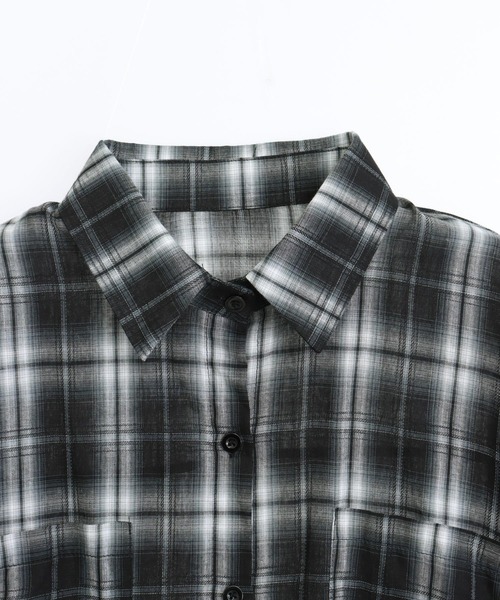 ANAP(アナップ)の「Wポケットオンブレチェックオーバーサイズシャツ(シャツ/ブラウス・レディース・ホワイト/ブラック・F)」の16枚目の写真