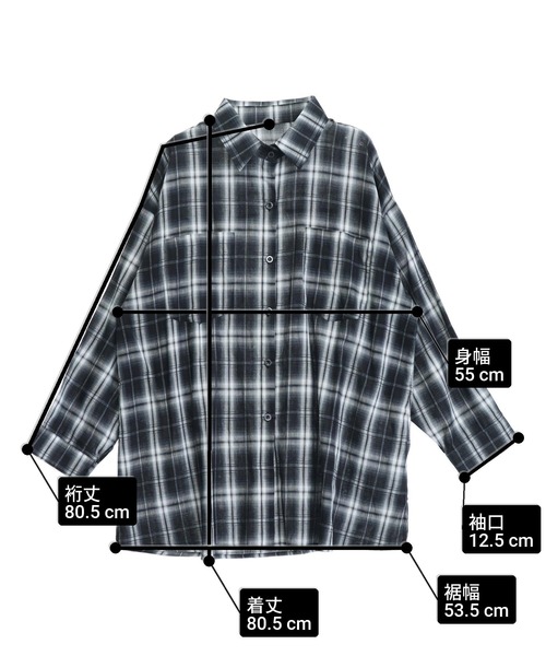 ANAP(アナップ)の「Wポケットオンブレチェックオーバーサイズシャツ(シャツ/ブラウス・レディース・ホワイト/ブラック・F)」の22枚目の写真