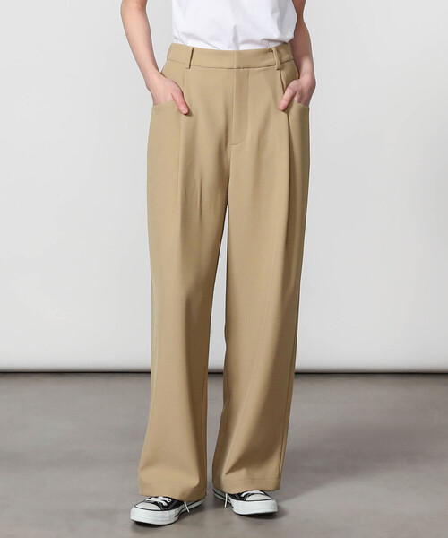 GYMPHLEX（ジムフレックス）の「Gymphlex | タック ワイドイージーパンツ WOMEN（その他パンツ・レディース・ブラック/ベージュ/ライトグリーン・12/14）」の4枚目の写真