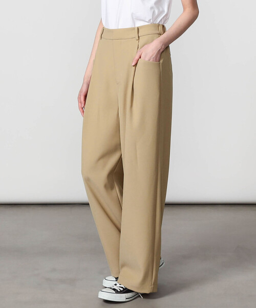 GYMPHLEX（ジムフレックス）の「Gymphlex | タック ワイドイージーパンツ WOMEN（その他パンツ・レディース・ブラック/ベージュ/ライトグリーン・12/14）」の5枚目の写真