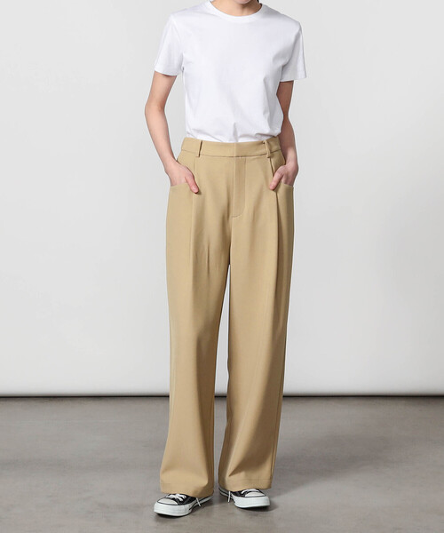 GYMPHLEX（ジムフレックス）の「Gymphlex | タック ワイドイージーパンツ WOMEN（その他パンツ・レディース・ブラック/ベージュ/ライトグリーン・12/14）」の6枚目の写真