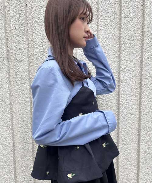 merrylatte(メリーラテ)の「FLOWER CAMISOLE【IROHANI】(キャミソール・レディース・グレー/ネイビー・FREE)」の6枚目の写真