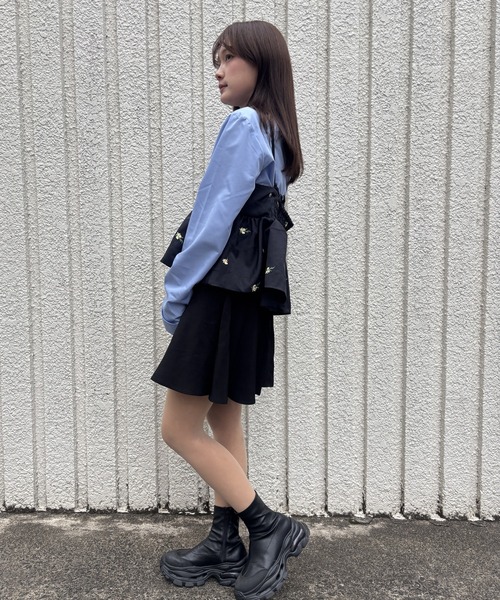 merrylatte(メリーラテ)の「FLOWER CAMISOLE【IROHANI】(キャミソール・レディース・グレー/ネイビー・FREE)」の12枚目の写真