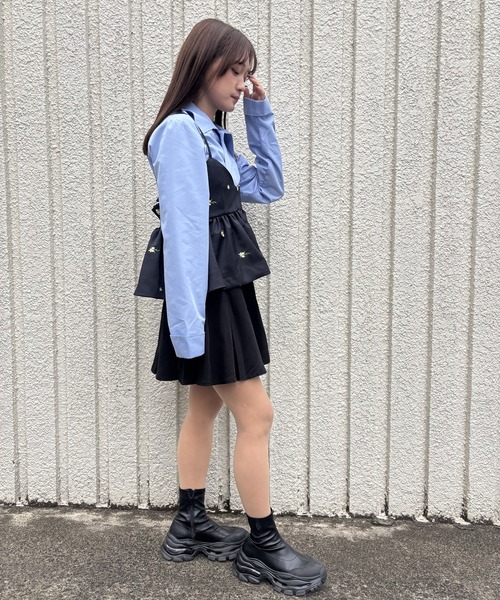 merrylatte(メリーラテ)の「FLOWER CAMISOLE【IROHANI】(キャミソール・レディース・グレー/ネイビー・FREE)」の19枚目の写真