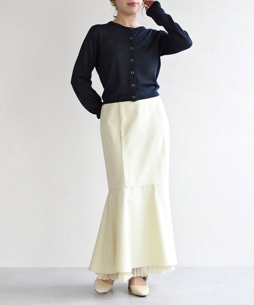 31 Sons de mode（トランテアン　ソン　ドゥ　モード）の「スパークラメクルーネックカーディガン（カーディガン/ボレロ・レディース・ネイビー/ピンク/オフホワイト・ﾌﾘ-）」の11枚目の写真