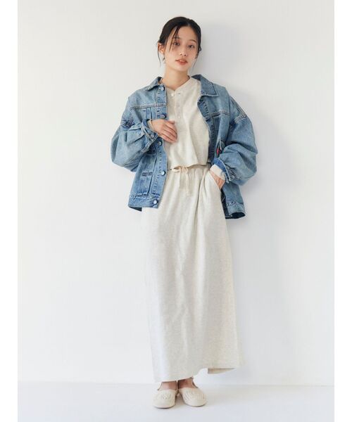 Ungrid（アングリッド）の「FAITH別注 ヘンリーネックショートロングスリーブTee（Tシャツ/カットソー・レディース・その他1/アイボリー/チャコールグレー・FREE）」の19枚目の写真