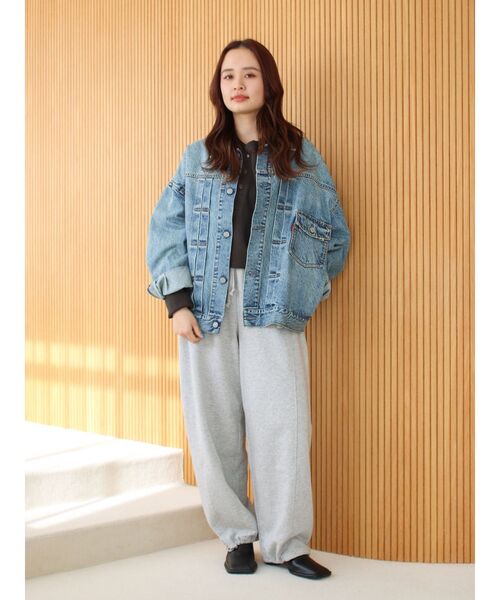 Ungrid（アングリッド）の「FAITH別注 ヘンリーネックショートロングスリーブTee（Tシャツ/カットソー・レディース・その他1/アイボリー/チャコールグレー・FREE）」の7枚目の写真