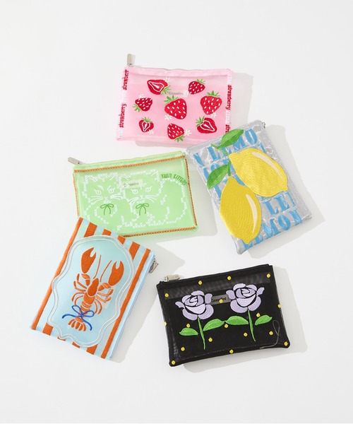 Casselini(キャセリーニ)の「Casselini(キャセリーニ)チュール刺繍ポーチ(ポーチ・レディース・ブラック/ブルー/シルバー/ライム/ピンク・FREE)」の18枚目の写真