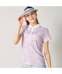 marie claire GOLF/マリクレール ゴルフ ゴルフウェア 総柄デザイン 吸汗速乾 接触冷感 UVカット 半袖ポロシャツ