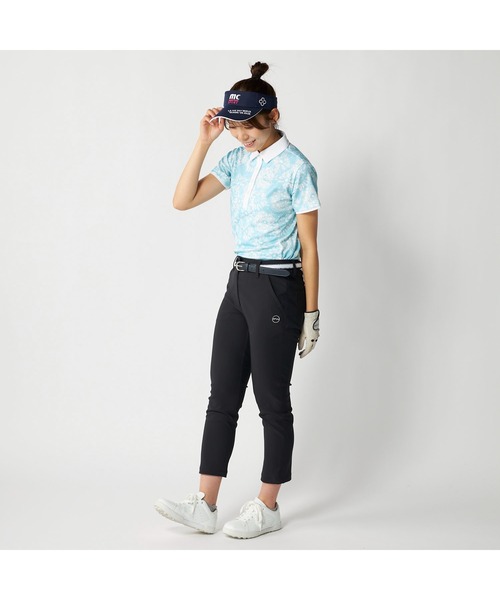 marie claire(マリ・クレール)の「marie claire GOLF/マリクレール ゴルフ ゴルフウェア 総柄デザイン 吸汗速乾 接触冷感 UVカット 半袖ポロシャツ(ポロシャツ・レディース・ライトブルー/ラベンダー/ネイビー・M/L/LL/3L)」の8枚目の写真
