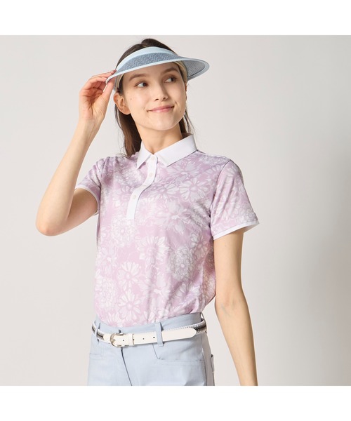marie claire(マリ・クレール)の「marie claire GOLF/マリクレール ゴルフ ゴルフウェア 総柄デザイン 吸汗速乾 接触冷感 UVカット 半袖ポロシャツ(ポロシャツ・レディース・ライトブルー/ラベンダー/ネイビー・M/L/LL/3L)」の15枚目の写真