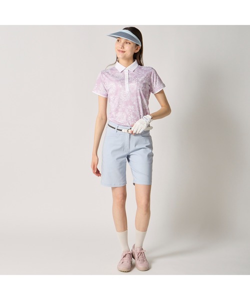 marie claire(マリ・クレール)の「marie claire GOLF/マリクレール ゴルフ ゴルフウェア 総柄デザイン 吸汗速乾 接触冷感 UVカット 半袖ポロシャツ(ポロシャツ・レディース・ライトブルー/ラベンダー/ネイビー・M/L/LL/3L)」の18枚目の写真