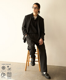 Firsthand（ファーストハンド）の「Firsthand/ファーストハンド 機能性素材 ジャケット ＆ ワイドスラックス セットアップ / ウォッシャブル / UVカット / 速乾性 / 接触冷感（セットアップ）」