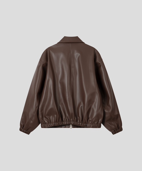 BLACK MOMENT（ブラックモーメント）の「シグニチャーシンセティックレザーオーバーサイズ2WAY[ブラウン]（ライダースジャケット・メンズ・ブラウン・SMALL/MEDIUM/LARGE）」の8枚目の写真