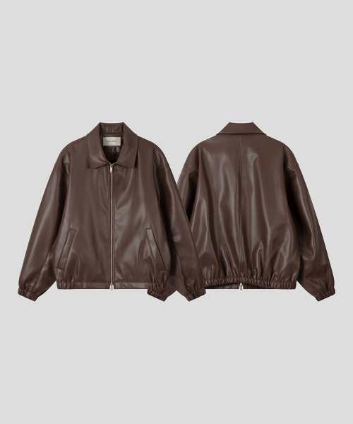 BLACK MOMENT（ブラックモーメント）の「シグニチャーシンセティックレザーオーバーサイズ2WAY[ブラウン]（ライダースジャケット・メンズ・ブラウン・SMALL/MEDIUM/LARGE）」の9枚目の写真