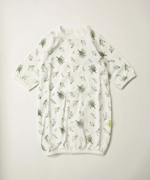 MAKE YOUR DAY（メイクユアデイ）の「やわらか2柄2WAYオール（ロンパース・キッズ・ブルー/オフホワイト・50-70cm）」の2枚目の写真