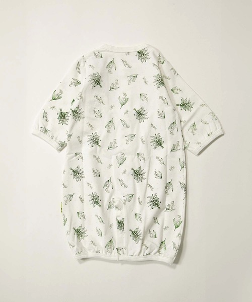 MAKE YOUR DAY（メイクユアデイ）の「やわらか2柄2WAYオール（ロンパース・キッズ・ブルー/オフホワイト・50-70cm）」の3枚目の写真