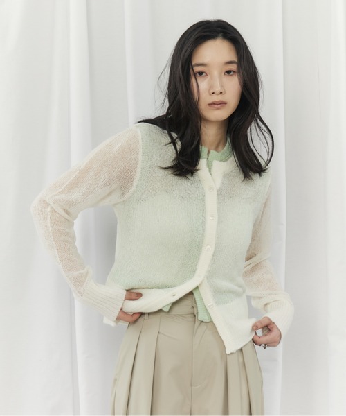 セール】MOHAIR VEST SET CARDIGAN（ﾓﾍｱﾍﾞｽﾄｾｯﾄｶｰﾃﾞｨｶﾞﾝ）（ニット