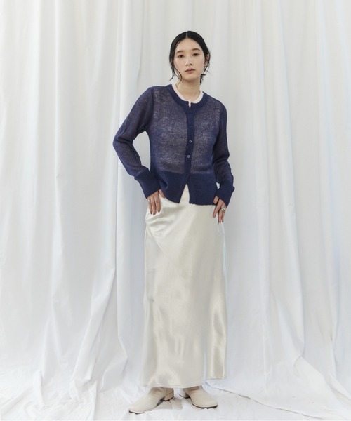 CIEL'AIR(シエルエアー)の「MOHAIR VEST SET CARDIGAN(モヘアベストセットカーディガン)(ニット/セーター・レディース・オフホワイト/ネイビー・FREE)」の6枚目の写真