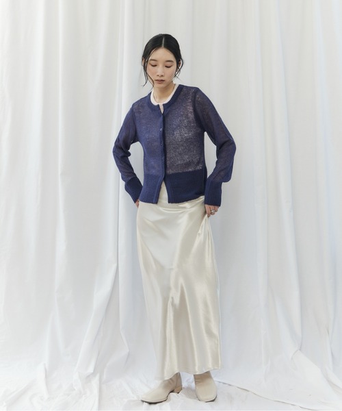 CIEL'AIR(シエルエアー)の「MOHAIR VEST SET CARDIGAN(モヘアベストセットカーディガン)(ニット/セーター・レディース・オフホワイト/ネイビー・FREE)」の8枚目の写真