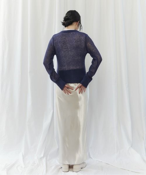 CIEL'AIR(シエルエアー)の「MOHAIR VEST SET CARDIGAN(モヘアベストセットカーディガン)(ニット/セーター・レディース・オフホワイト/ネイビー・FREE)」の7枚目の写真