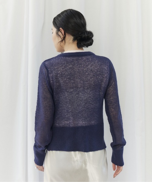 CIEL'AIR(シエルエアー)の「MOHAIR VEST SET CARDIGAN(モヘアベストセットカーディガン)(ニット/セーター・レディース・オフホワイト/ネイビー・FREE)」の12枚目の写真