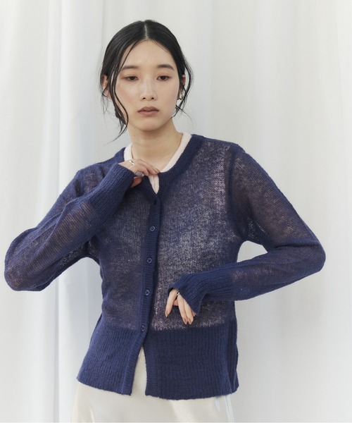 CIEL'AIR(シエルエアー)の「MOHAIR VEST SET CARDIGAN(モヘアベストセットカーディガン)(ニット/セーター・レディース・オフホワイト/ネイビー・FREE)」の9枚目の写真