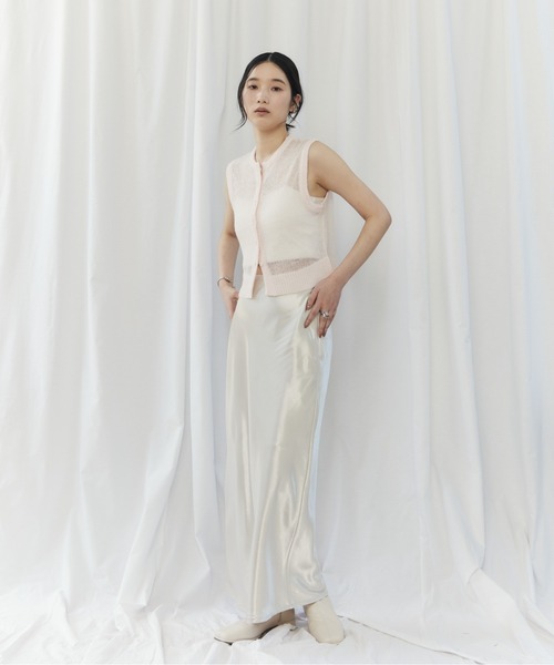 CIEL'AIR(シエルエアー)の「MOHAIR VEST SET CARDIGAN(モヘアベストセットカーディガン)(ニット/セーター・レディース・オフホワイト/ネイビー・FREE)」の14枚目の写真