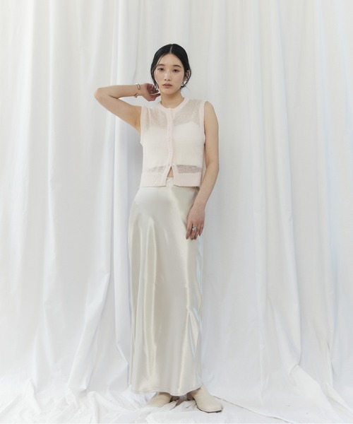 CIEL'AIR(シエルエアー)の「MOHAIR VEST SET CARDIGAN(モヘアベストセットカーディガン)(ニット/セーター・レディース・オフホワイト/ネイビー・FREE)」の16枚目の写真