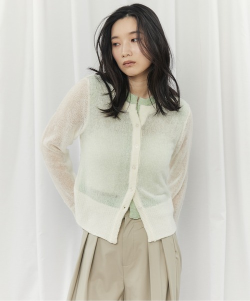CIEL'AIR(シエルエアー)の「MOHAIR VEST SET CARDIGAN(モヘアベストセットカーディガン)(ニット/セーター・レディース・オフホワイト/ネイビー・FREE)」の17枚目の写真
