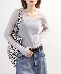 gleam（グリーム）の「gleam ラウンドネック＆モックネックリブカットソー（Tシャツ/カットソー）」