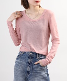 gleam（グリーム）の「gleam ラウンドネック＆モックネックリブカットソー（Tシャツ/カットソー）」