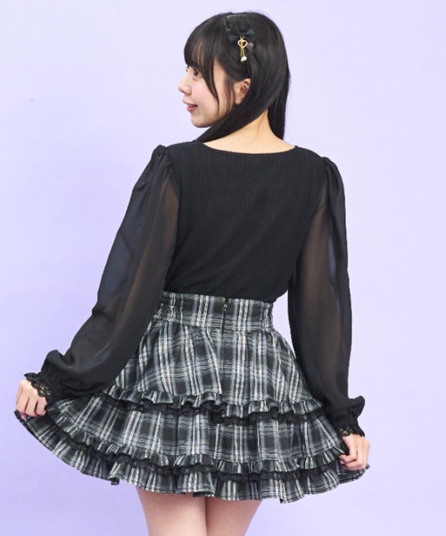 Secret Honey（シークレットハニー）の「レースアップヨークカットソー（Tシャツ/カットソー・レディース・オフホワイト/ピンク/ブラック・FREE）」の10枚目の写真