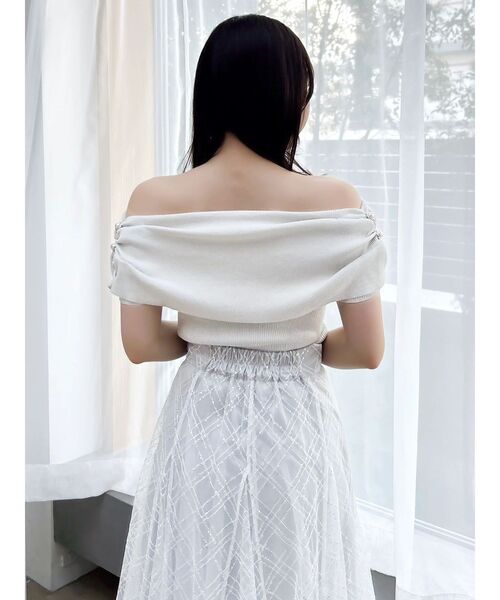 dazzlin（ダズリン）の「パールオフショルニットトップス（ニット/セーター・レディース・ブラック/ブルー/ライトグレー/ピンク・FREE）」の10枚目の写真