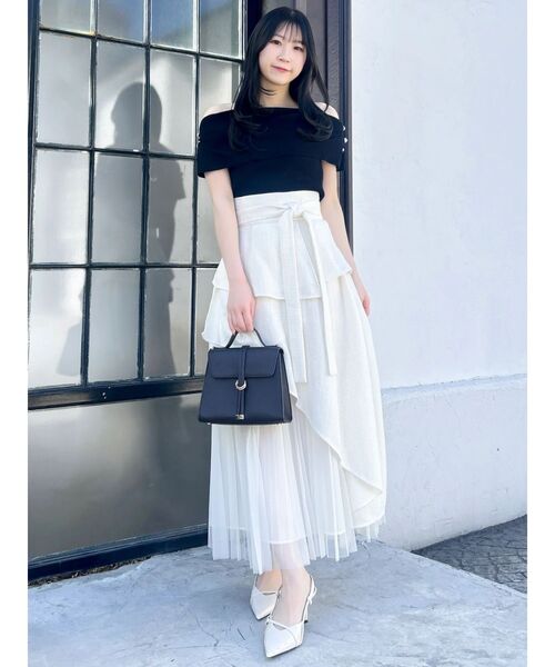 dazzlin（ダズリン）の「パールオフショルニットトップス（ニット/セーター・レディース・ブラック/ブルー/ライトグレー/ピンク・FREE）」の11枚目の写真