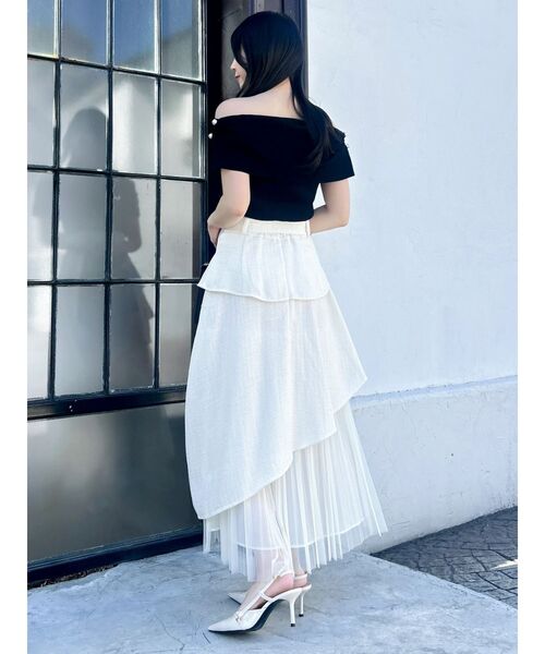 dazzlin（ダズリン）の「パールオフショルニットトップス（ニット/セーター・レディース・ブラック/ブルー/ライトグレー/ピンク・FREE）」の12枚目の写真