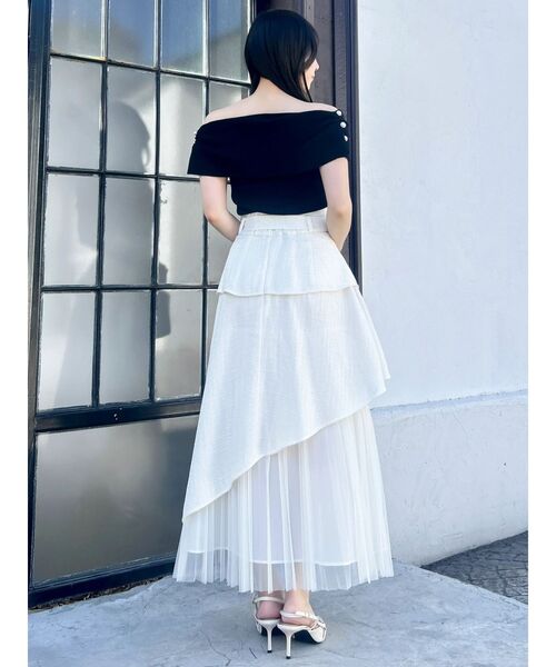 dazzlin（ダズリン）の「パールオフショルニットトップス（ニット/セーター・レディース・ブラック/ブルー/ライトグレー/ピンク・FREE）」の13枚目の写真