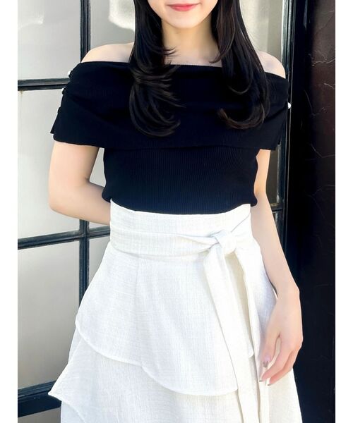 dazzlin（ダズリン）の「パールオフショルニットトップス（ニット/セーター・レディース・ブラック/ブルー/ライトグレー/ピンク・FREE）」の15枚目の写真