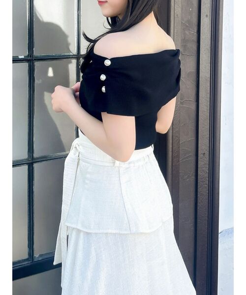 dazzlin（ダズリン）の「パールオフショルニットトップス（ニット/セーター・レディース・ブラック/ブルー/ライトグレー/ピンク・FREE）」の16枚目の写真