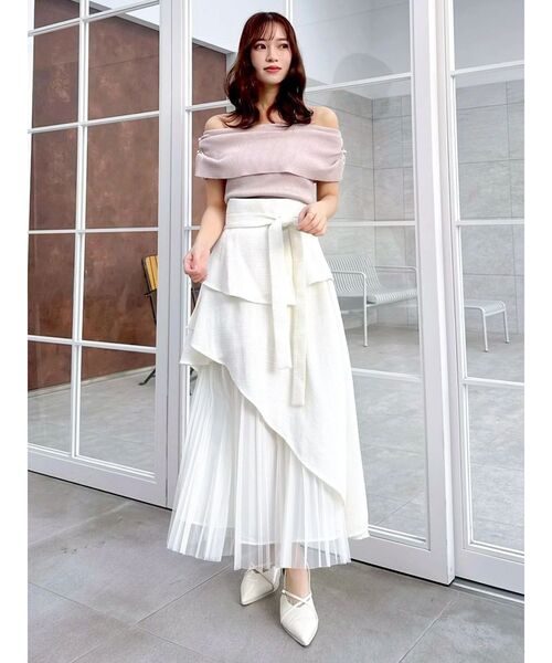 dazzlin（ダズリン）の「パールオフショルニットトップス（ニット/セーター・レディース・ブラック/ブルー/ライトグレー/ピンク・FREE）」の20枚目の写真