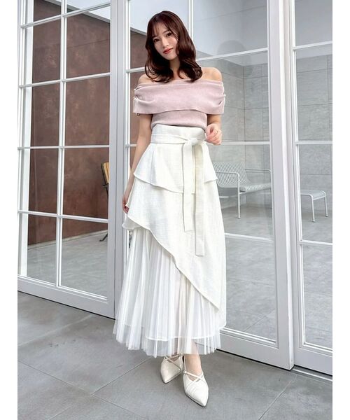 dazzlin（ダズリン）の「パールオフショルニットトップス（ニット/セーター・レディース・ブラック/ブルー/ライトグレー/ピンク・FREE）」の21枚目の写真