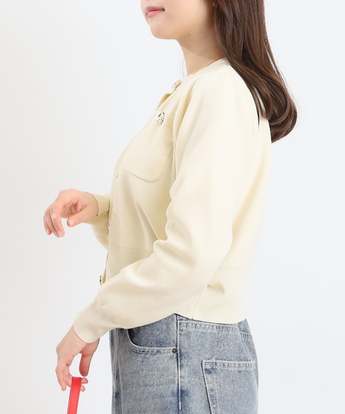 ASTORIA ODIER(アストリアオディール)の「スポンディッシュリングパールカーディガン(300日着られるニット/イージーケア/洗える)(カーディガン/ボレロ・レディース・ネイビー/グリーン/ライトグレー/ネイビー×ホワイト/ネイビー系1/アイボリー・MEDIUM/LARGE)」の16枚目の写真