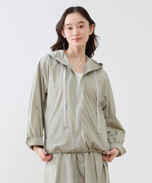 LOGEMENT DE CLAIRE（ロジュモンドクレール）の「【LOURMARIN】裾ドロストフーディブルゾン（ブルゾン・レディース・ブラウン/ベージュ/ミント/グレイッシュベージュ・FREE）」の4枚目の写真