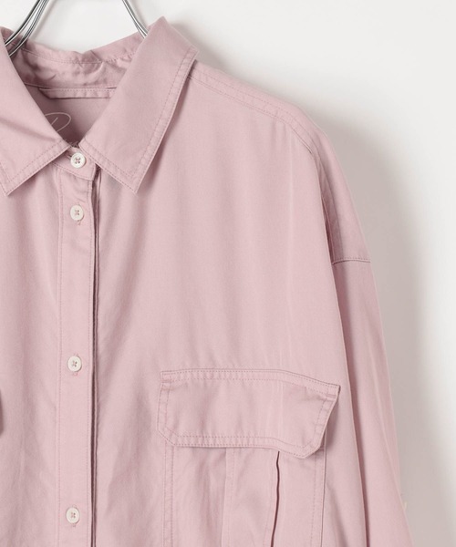 BAYFLOW（ベイフロー）の「[さらりとした肌触り]テンセル(TM)シャツワンピース（ワンピース・レディース・ネイビー/キャメル/ピンク/カーキ・MEDIUM/SMALL）」の21枚目の写真