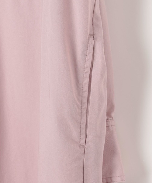 BAYFLOW（ベイフロー）の「[さらりとした肌触り]テンセル(TM)シャツワンピース（ワンピース・レディース・ネイビー/キャメル/ピンク/カーキ・MEDIUM/SMALL）」の7枚目の写真